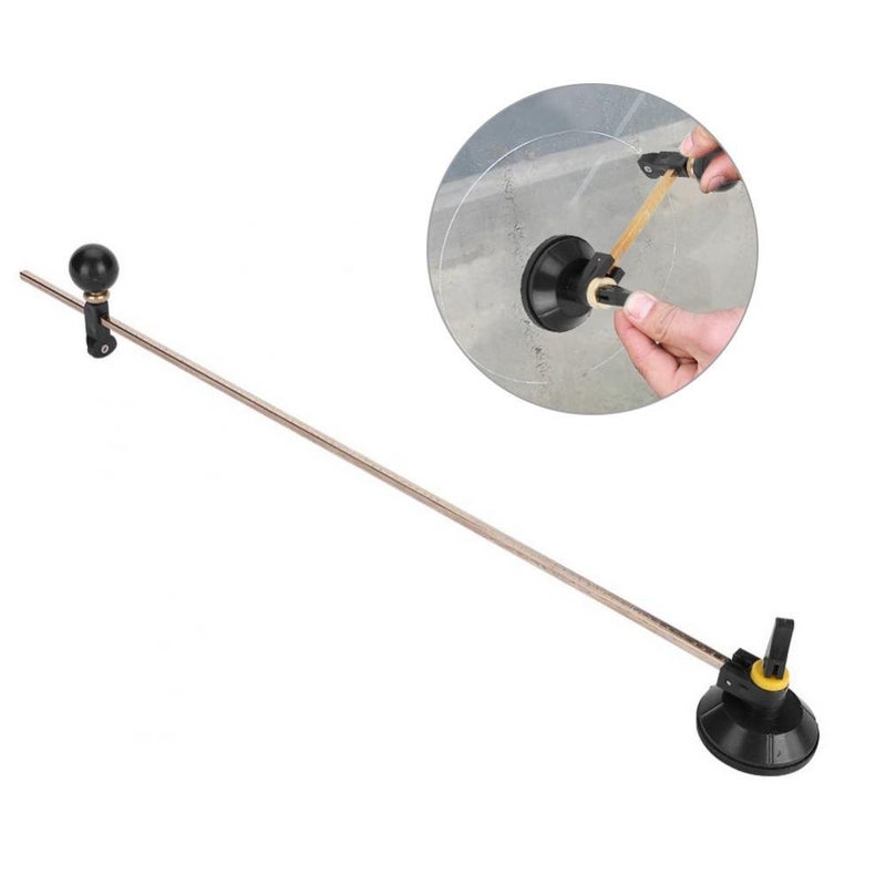 woobles Compasses Type Glass Cutter, 6 Wheel Compasses Circular Cutting Cutter with Suction Cup Circle(100CM) - Image 1