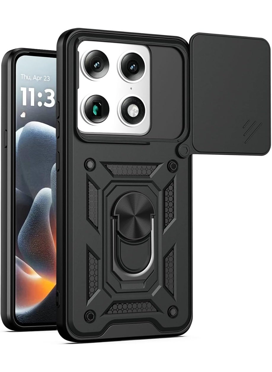 سان هو Sanhu Slide Camera Lens Cover Magnetic Ring Holder Kickstand Protective Phone Case For