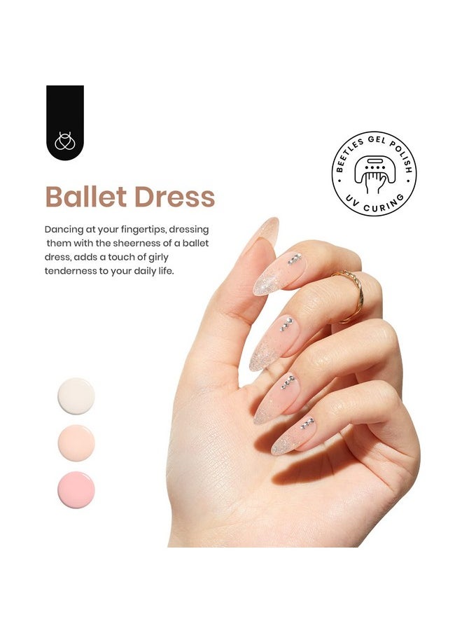 beetles Gel Polish - Beetles Jelly Gel Nail Polish Set, 6 Colors Ballet Dress Milky White Sheer Pink Nude Transparent Soak Off Uv Diy Manicure Kit Gel Nail Polish Valentine's Day Gifts for Women - Image 1