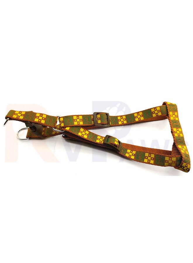 طقم حزام ومقود للكلاب الصغيرة الحجم من النايلون الناعم القابل للتعديل مناسب للجراء والقطط والقطط الصغيرة - 15 مم (ذهبي) - Image 3