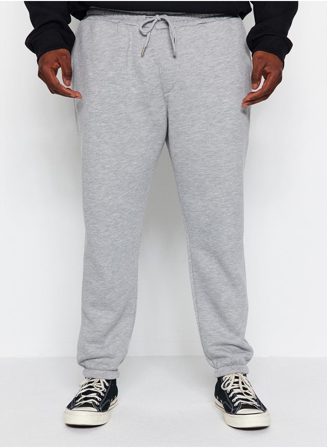 trendyol - Plus Size Sweatpants - Gray - Straight - Image 1