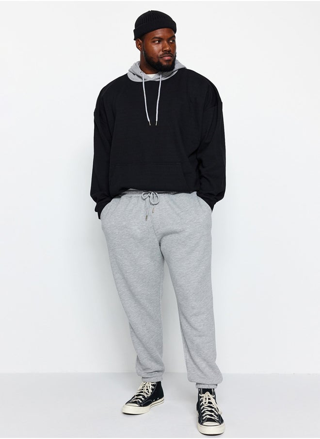 trendyol - Plus Size Sweatpants - Gray - Straight - Image 1