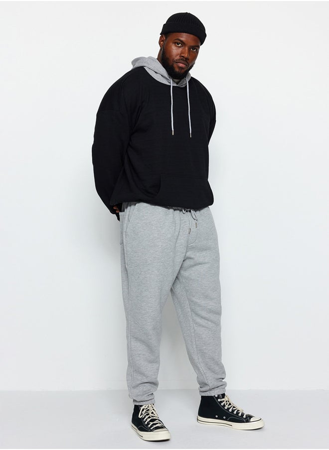 trendyol - Plus Size Sweatpants - Gray - Straight - Image 1