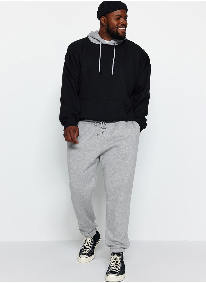 trendyol - Plus Size Sweatpants - Gray - Straight - Image 1