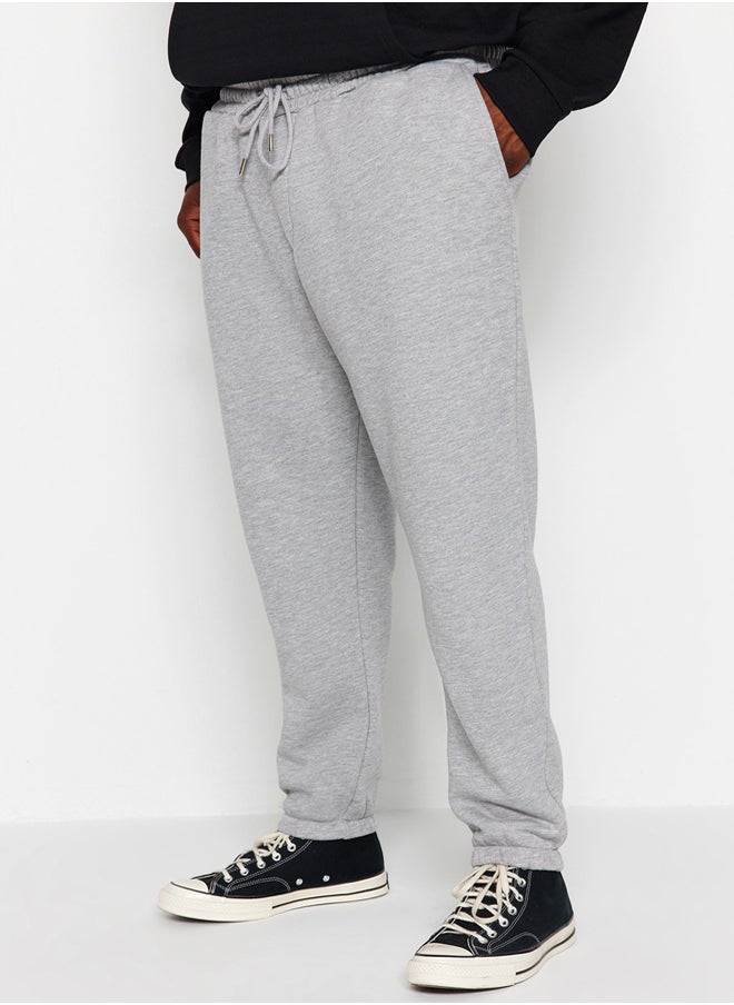 trendyol - Plus Size Sweatpants - Gray - Straight - Image 1