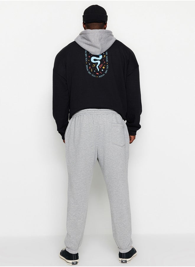 trendyol - Plus Size Sweatpants - Gray - Straight - Image 1