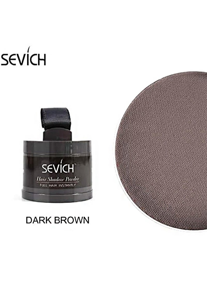 Sevich - Hair Shadow Powder，Quick Cover Grey Hair Root Concealer，Eyebrows，Beard Line for Thinning Grey Hairline，Windproof，Sweatproof，Easy to use with mirror（Dark Brown 4g） - Image 1