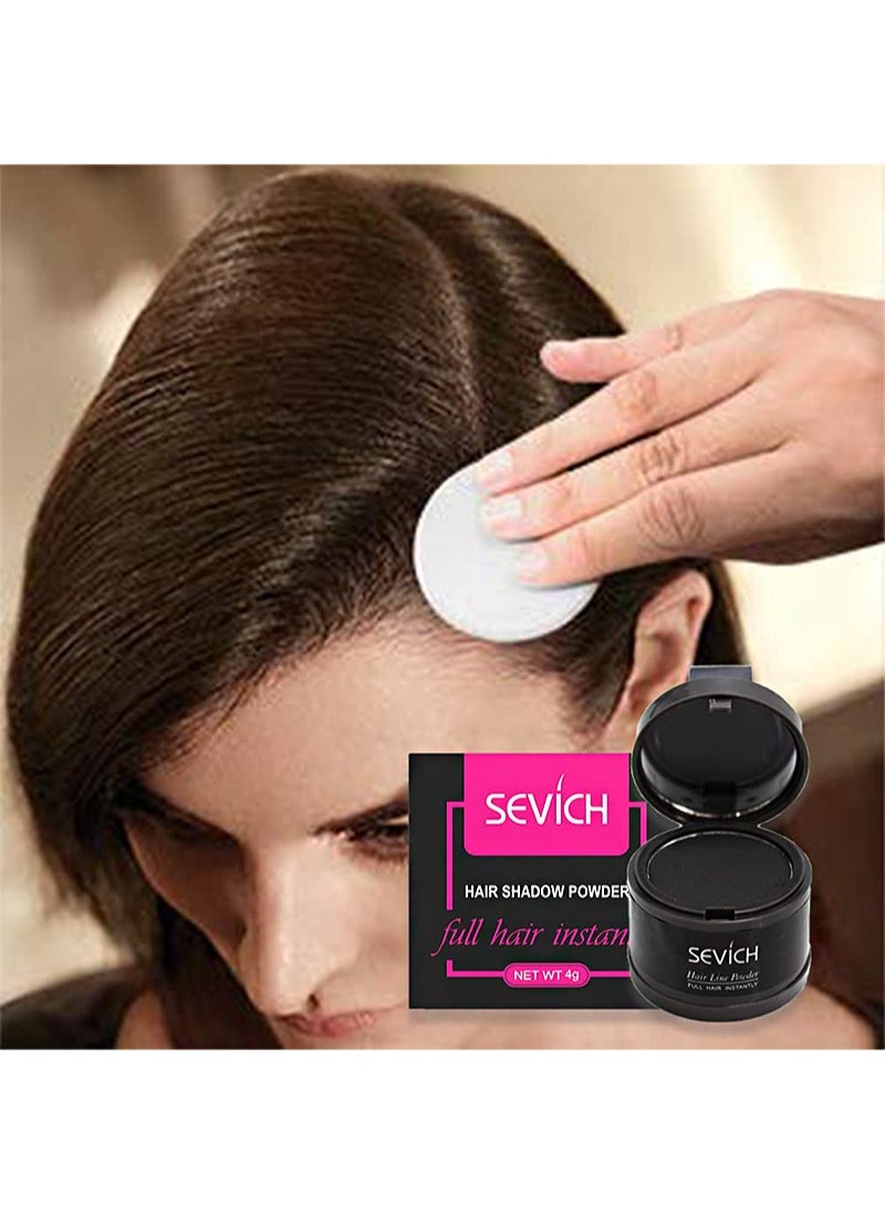 Sevich - Hair Shadow Powder，Quick Cover Grey Hair Root Concealer，Eyebrows，Beard Line for Thinning Grey Hairline，Windproof，Sweatproof，Easy to use with mirror（Dark Brown 4g） - Image 1