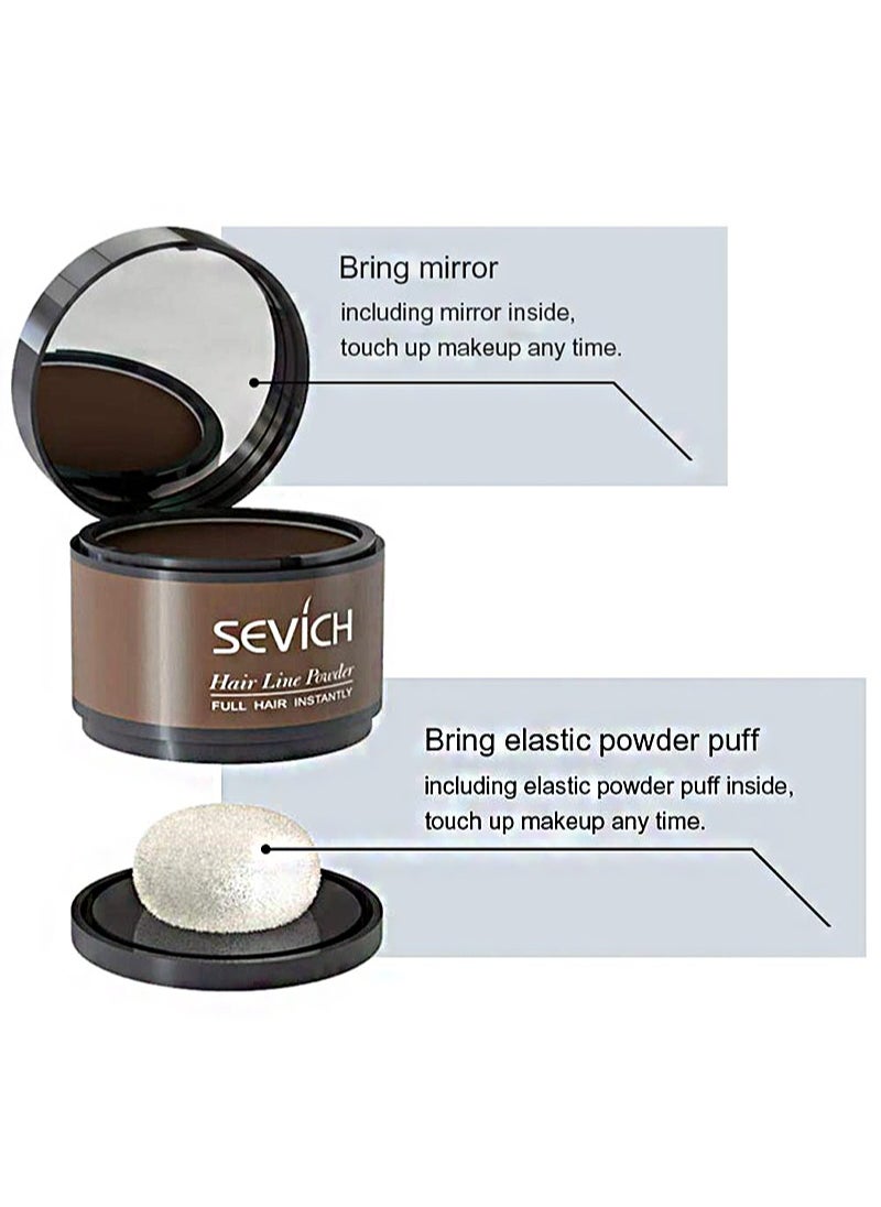 Sevich - Hair Shadow Powder，Quick Cover Grey Hair Root Concealer，Eyebrows，Beard Line for Thinning Grey Hairline，Windproof，Sweatproof，Easy to use with mirror（Dark Brown 4g） - Image 1