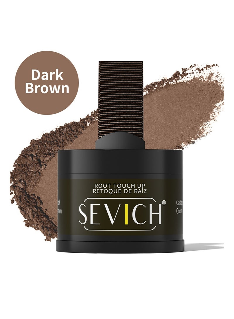 سيفيتش بودرة تظليل الشعر، لتغطية جذور الشعر الرمادي، خافي عيوب جذور الشعر الرمادي سريع التغطية، للحواجب، وخط اللحية للشعر الرمادي الخفيف، مقاوم للرياح والعرق، سهل الاستخدام مع المرآة (بني داكن 4 غرام) - Image 1