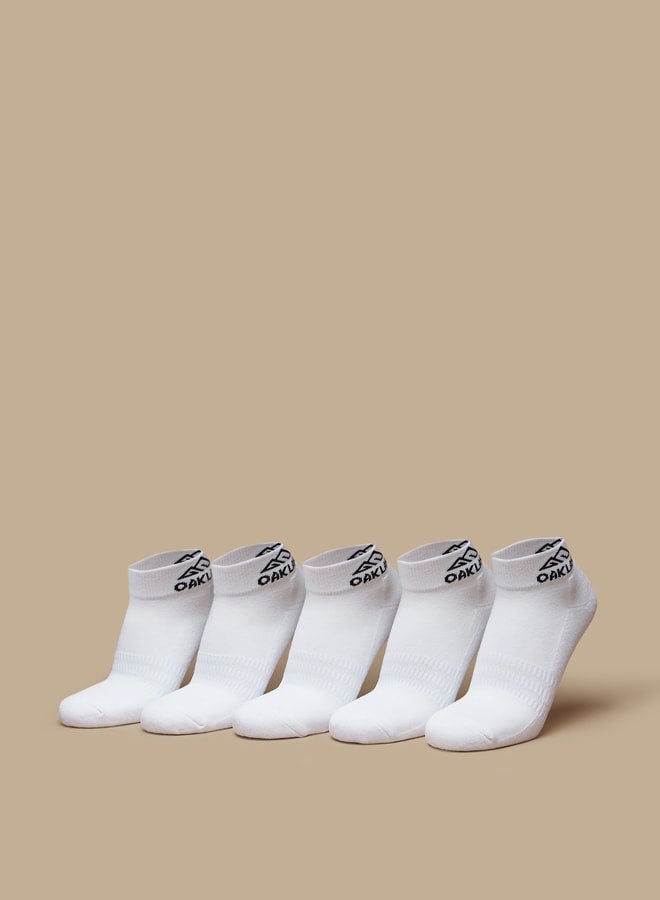 OAKLAN Men's Logo Print Ankle Length Sports Socks - Set of 5 - Image 1