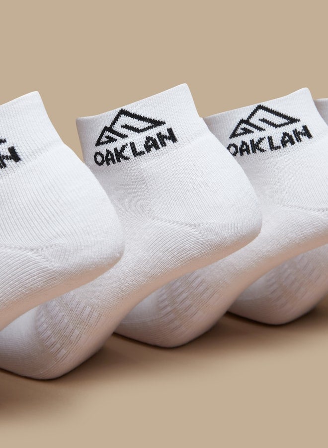 OAKLAN Men's Logo Print Ankle Length Sports Socks - Set of 5 - Image 2