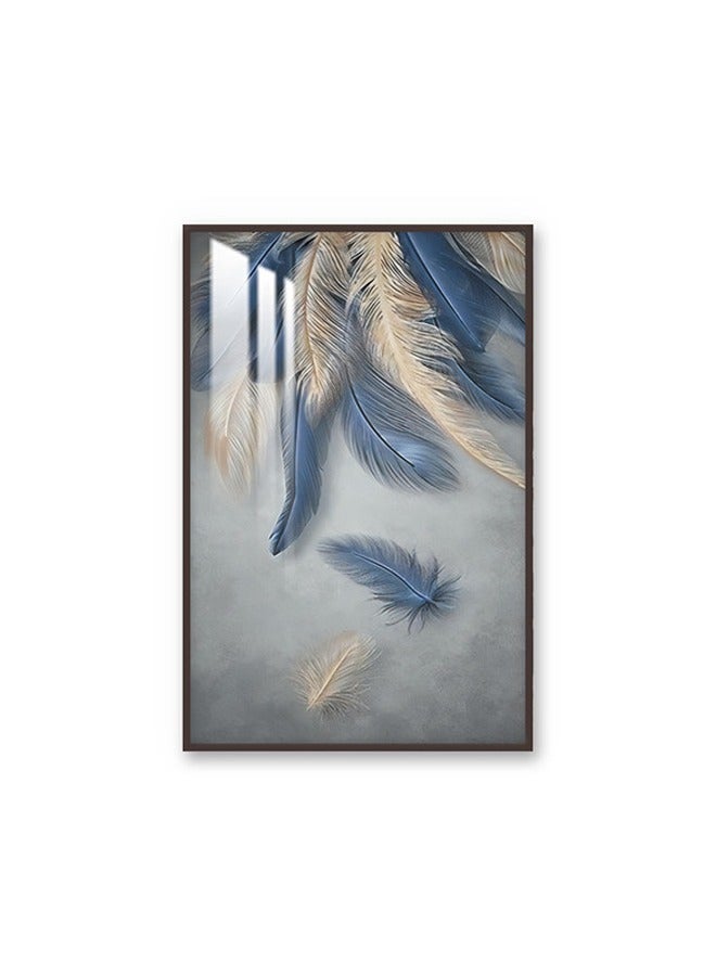 ماركتنا لوحة جدارية120×80سم مع برواز بني وطبقة اكريلك شفاف بتصميم تجريدي - Image 2