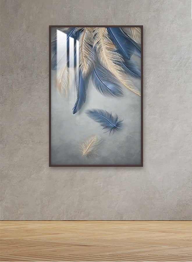 ماركتنا لوحة جدارية120×80سم مع برواز بني وطبقة اكريلك شفاف بتصميم تجريدي - Image 1