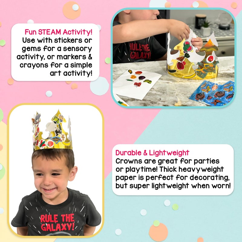 Hygloss White Paper Crowns 144 Pack - Paper Crowns for Kids to Decorate - Craft Activity - Blank Crown for Adults - Perfect for Parties, Celebrations - DIY Crown Crafts - Image 5