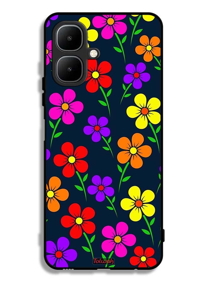 Tolwak Tecno Pop 10 Protective Case Cover Colorful Flowers