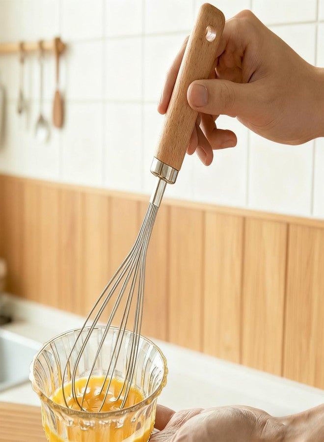 BOBOAR Mini Small Whisks Tool for Cooking,Stainless Steel Metal Dough Hand Whisk Egg Beater - Image 4