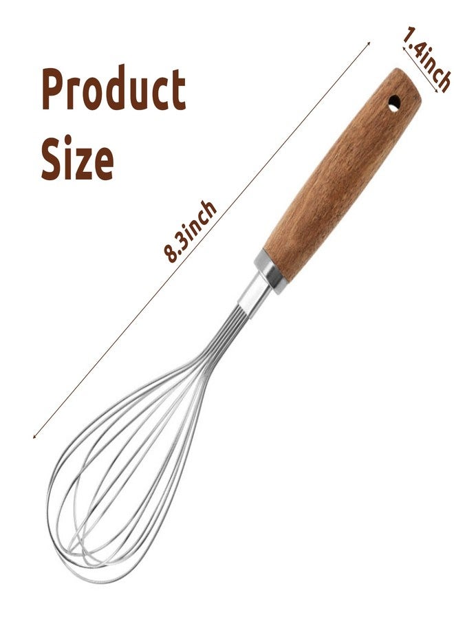 BOBOAR Mini Small Whisks Tool for Cooking,Stainless Steel Metal Dough Hand Whisk Egg Beater - Image 2