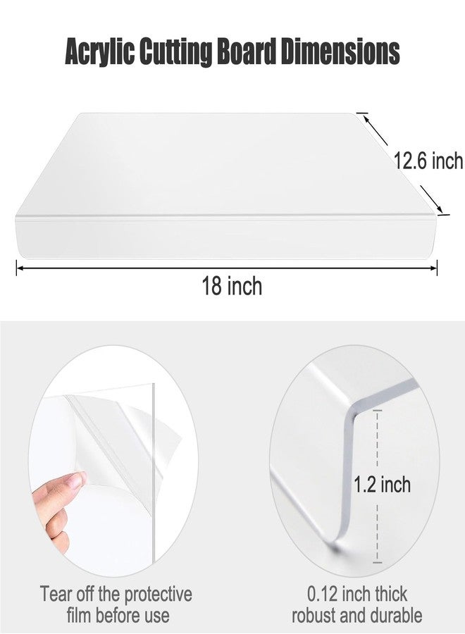 Gihunk Acrylic Cutting Boards for Kitchen Counter，Clear Cutting Board for Countertop with Lip, Upgraded Thicker Non-Slip Transparent Acrylic Cutting Board for Countertop for Home (18 * 14in) (Large) - Image 2
