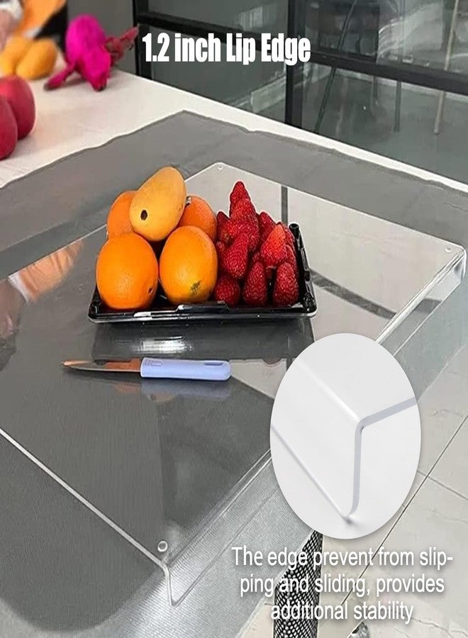 Gihunk Acrylic Cutting Boards for Kitchen Counter，Clear Cutting Board for Countertop with Lip, Upgraded Thicker Non-Slip Transparent Acrylic Cutting Board for Countertop for Home (18 * 14in) (Large) - Image 5