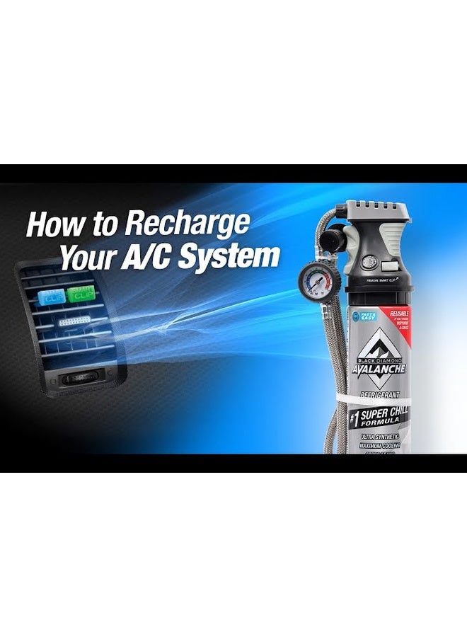AC Avalanche R-134a Car AC Refrigerant with Leak Sealer and Digital Pressure Gauge 510g Smart Clip Technology for Accurate Recharge and Leak Detection - Image 2