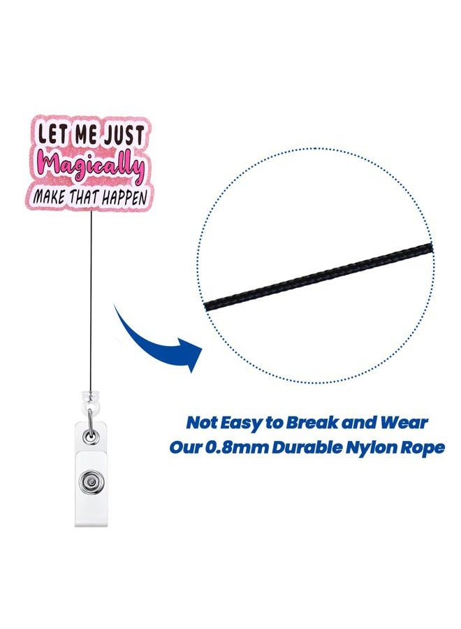 BEZTN Let Me Just Magically Make That Happen Funny Badge Reel, Pink Retractable ID Card Badge Holder, Name Tag Work Badge Clip for RN LPN CNA MA ER Night Shift Nurse Nursing Student Doctor, Nurse Gifts - Image 5