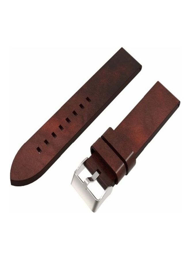 NIBEMINENT Leather Strap For Garmin Fenix 5S Coffee - Image 3