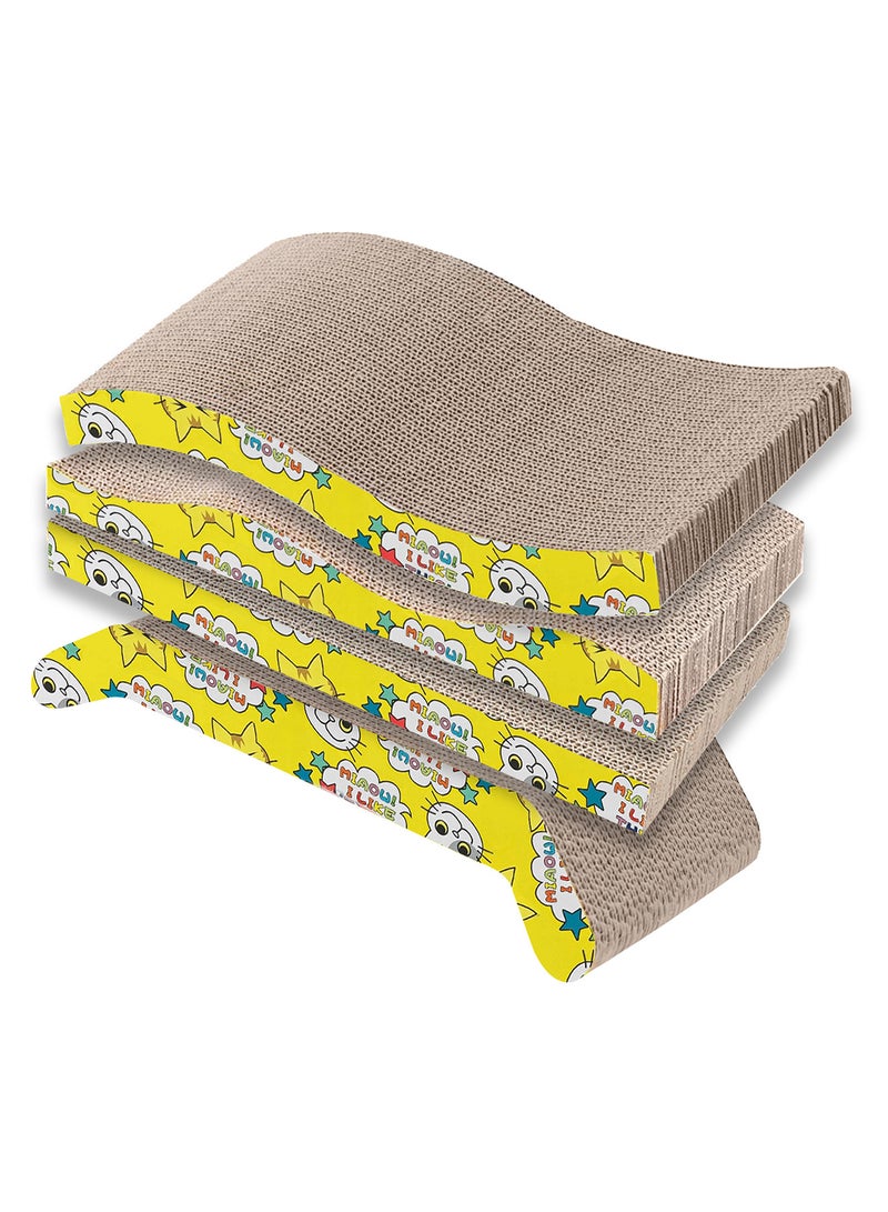 MARGOUN 4 Pack Cat Scratcher Cardboard Cat Scratch Pad with Premium Scratch Textures Design Durable Cat Scratching Pad Reversible - Image 2