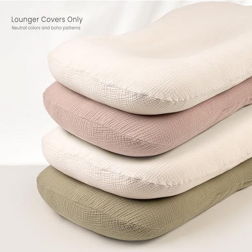 Termichy Baby Lounger Cover Muslin: Soft Cotton Slipcover for Snuggle Me Lounger - Removable & Machine Washable for Daily Use - Zipper-Free & Skin-Friendly for Newborn Girls and Boys - Image 4