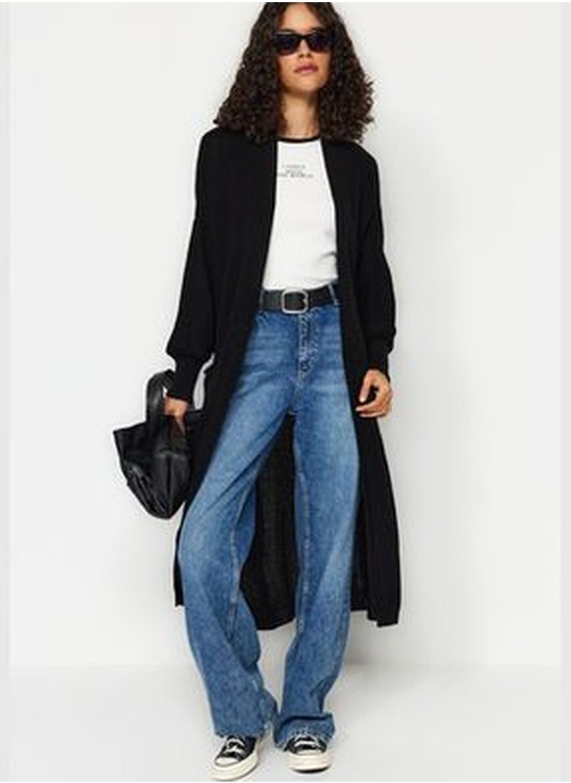 trendyol Black Maxi Sweater Cardigan  - Image 2