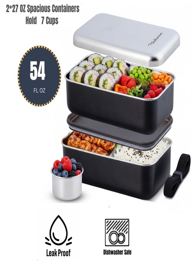 Modaniam LEAK Proof Stackable Stainless Steel Bento Box Adult |Stainless Steel Lunch Box for adults| Metal Bento box|Japanese Lunch Container |large with compartment| Korean bentobox| Non toxic|Microwave safe - Image 5