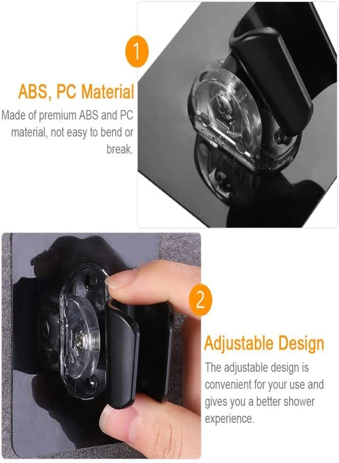 Greeya Self Adhesive Shower Head Wall Mount Holder for Handheld Shower - Adjustable Showerhead Rack Drill-free, Set of (2) - Image 2