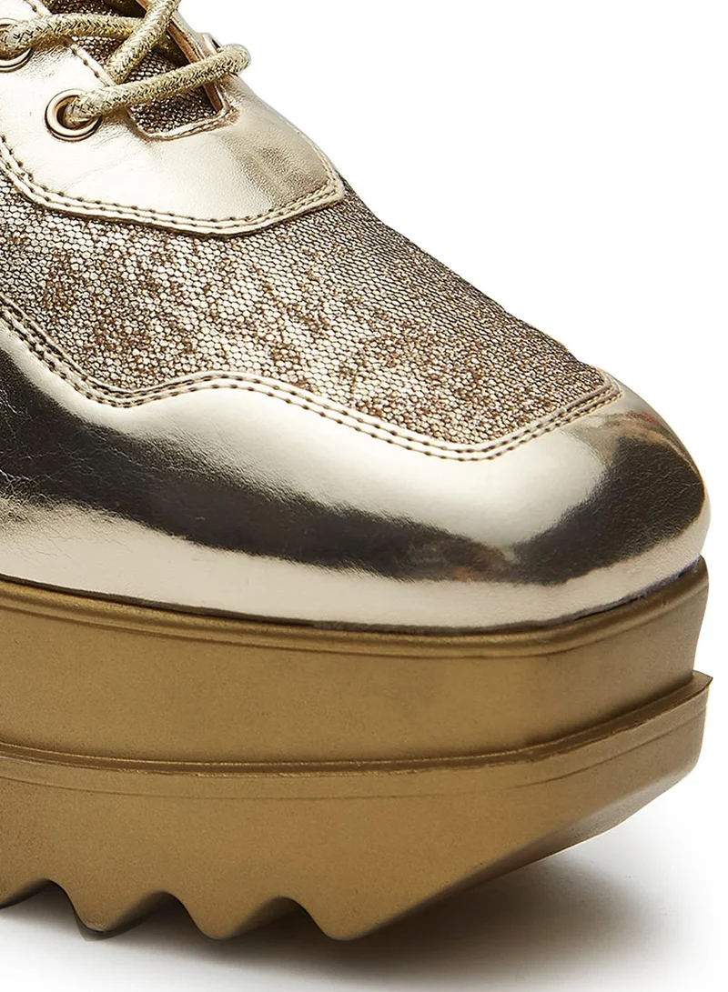 Anaar Anaar Metallic Mela Wedge Sneakers, Womens Festive, Special Occasion and Partywear Premium Shoes