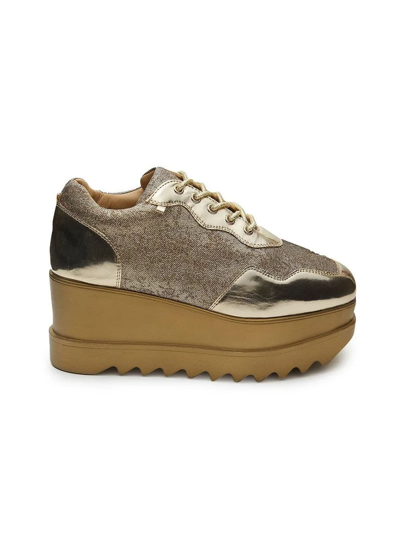 Anaar Anaar Metallic Mela Wedge Sneakers, Womens Festive, Special Occasion and Partywear Premium Shoes