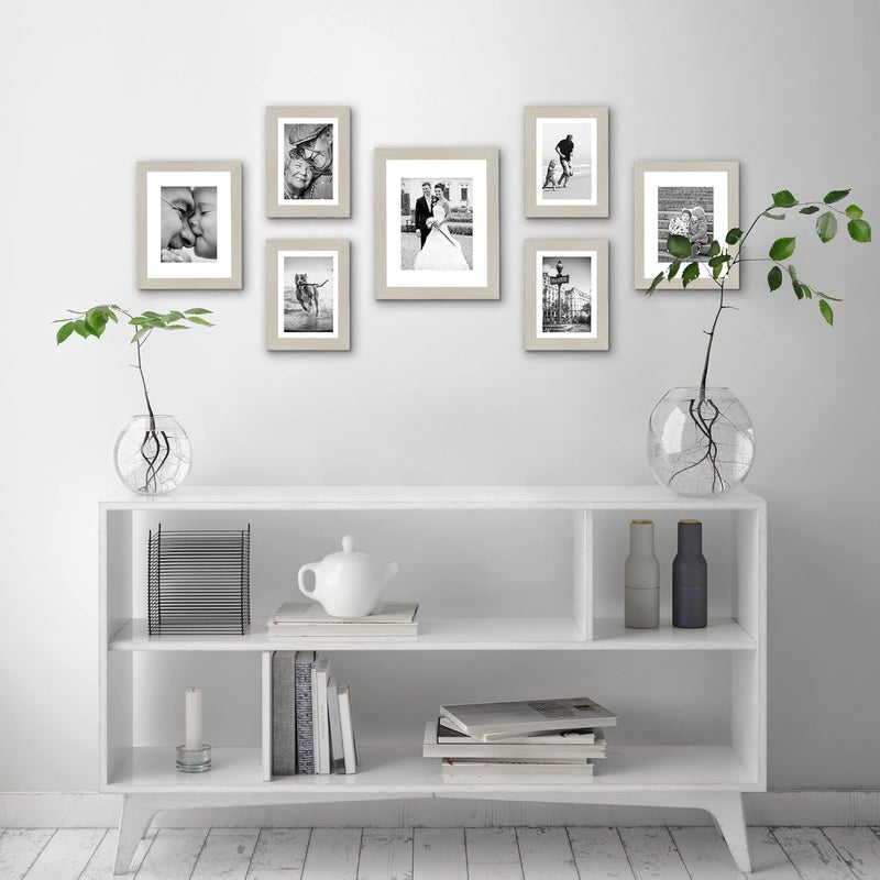 Americanflat 7 Pack Gallery Wall Set | Displays One 11x14, Two 8x10, and Four 5x7 inch photos. Shatter-Resistant Glass. Hanging Hardware Included! - Image 4