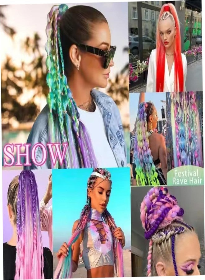 سكويشي قطعتان من شعر مستعار بنفسجي اللون، شعر مستعار بنفسجي، شعر مستعار بنفسجي نابض بالحياة بمظهر طبيعي لتصفيف الشعر في الحفلات التنكرية والاستخدام اليومي - Image 3