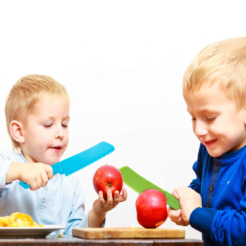 Jovitec مجموعة سكاكين مطبخ بلاستيكية للأطفال من جوفيتيك، 10 قطع، سكاكين آمنة للأطفال لخبز، خس وسلطة - Image 3