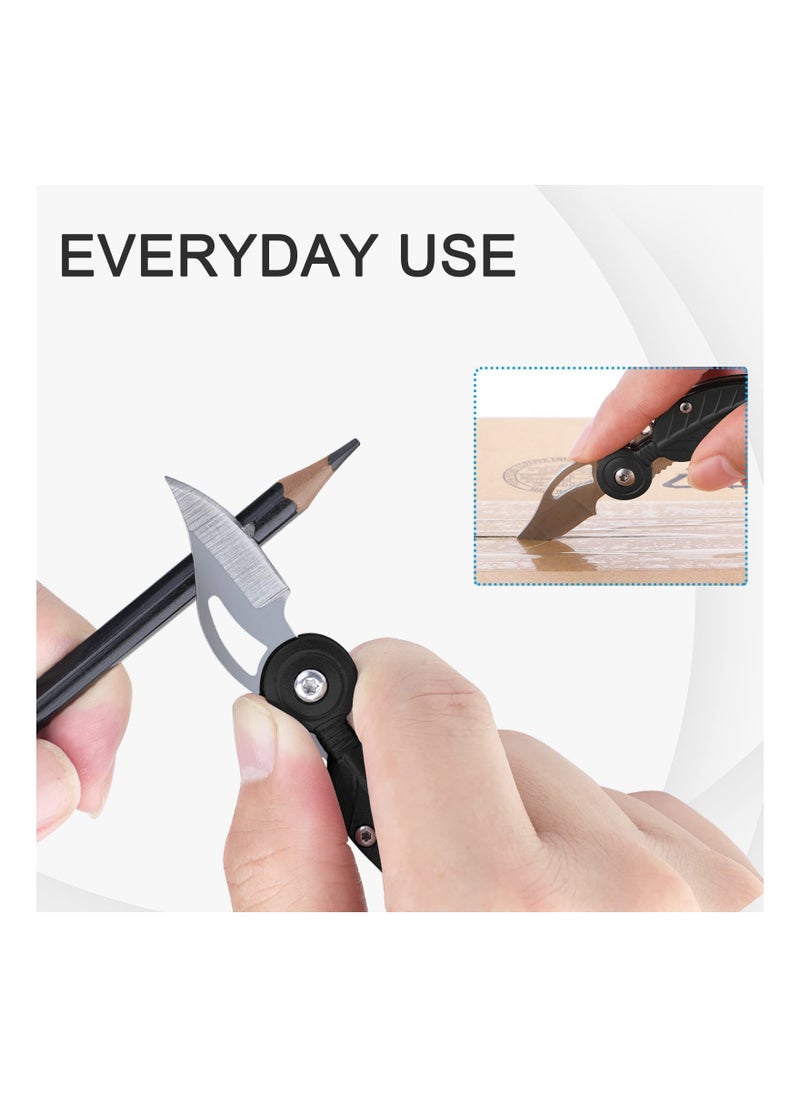 SYOSI - Keychain Knife, Mini Pocket Knife, Small Pocket Knife, Small Folding Knife, Creative Feather Small Leaf Knife, Portable EDC Knife, 1.45 Inch Stainless Steel Blade Suitable, for Daily Use - Image 1