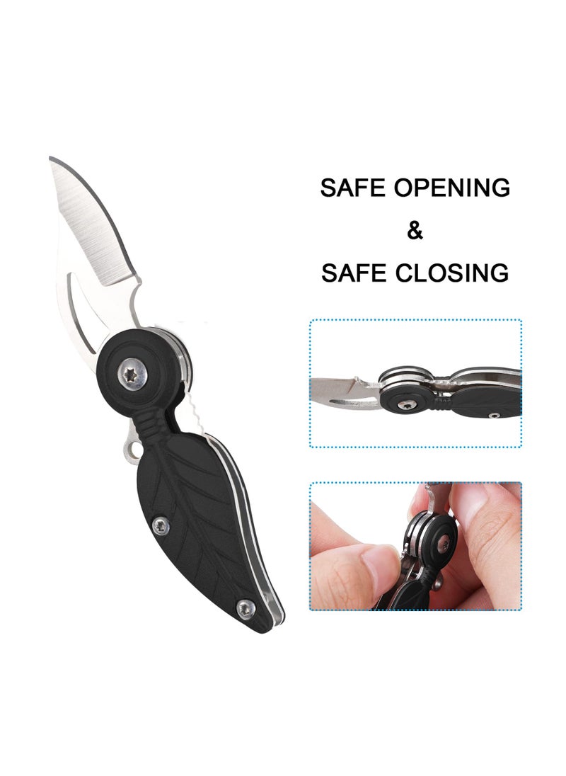 SYOSI - Keychain Knife, Mini Pocket Knife, Small Pocket Knife, Small Folding Knife, Creative Feather Small Leaf Knife, Portable EDC Knife, 1.45 Inch Stainless Steel Blade Suitable, for Daily Use - Image 1