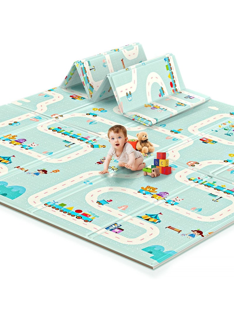 LEFAFA Baby Play Mat, 200X180cm Foldable Play Mat for Baby, Reversible Foam Play Mat, XPE Non-Toxic Crawling Mat  for Babies,Toddlers, Infants, Play & Tummy Time - Image 1