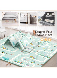 LEFAFA Baby Play Mat, 200X180cm Foldable Play Mat for Baby, Reversible Foam Play Mat, XPE Non-Toxic Crawling Mat  for Babies,Toddlers, Infants, Play & Tummy Time  - Image 3