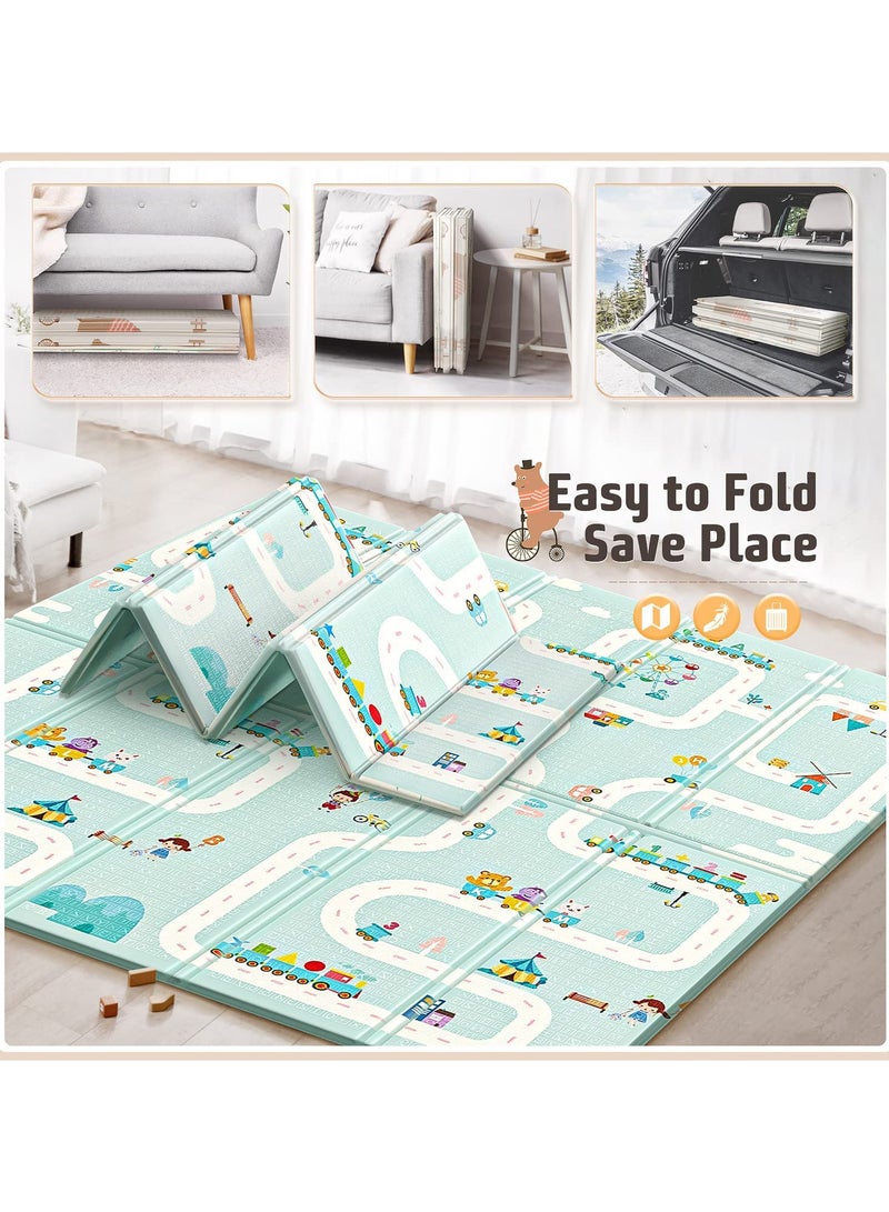 LEFAFA Baby Play Mat, 200X180cm Foldable Play Mat for Baby, Reversible Foam Play Mat, XPE Non-Toxic Crawling Mat  for Babies,Toddlers, Infants, Play & Tummy Time - Image 3