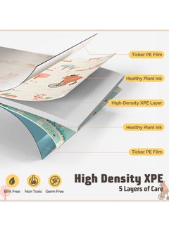 LEFAFA Baby Play Mat, 200X180cm Foldable Play Mat for Baby, Reversible Foam Play Mat, XPE Non-Toxic Crawling Mat  for Babies,Toddlers, Infants, Play & Tummy Time  - Image 4
