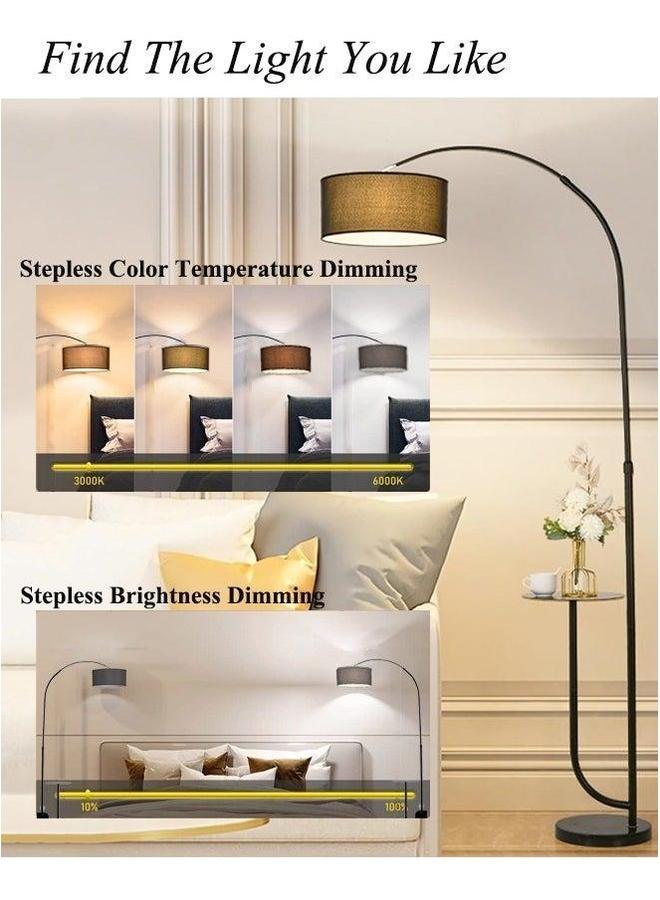 HOMESTAR Three-Color Dimmable Vertical Floor Lamp With Warm Light Pure Natural Marble Base with Coffee Table Tray - Remote Control Time Switch  - Image 3