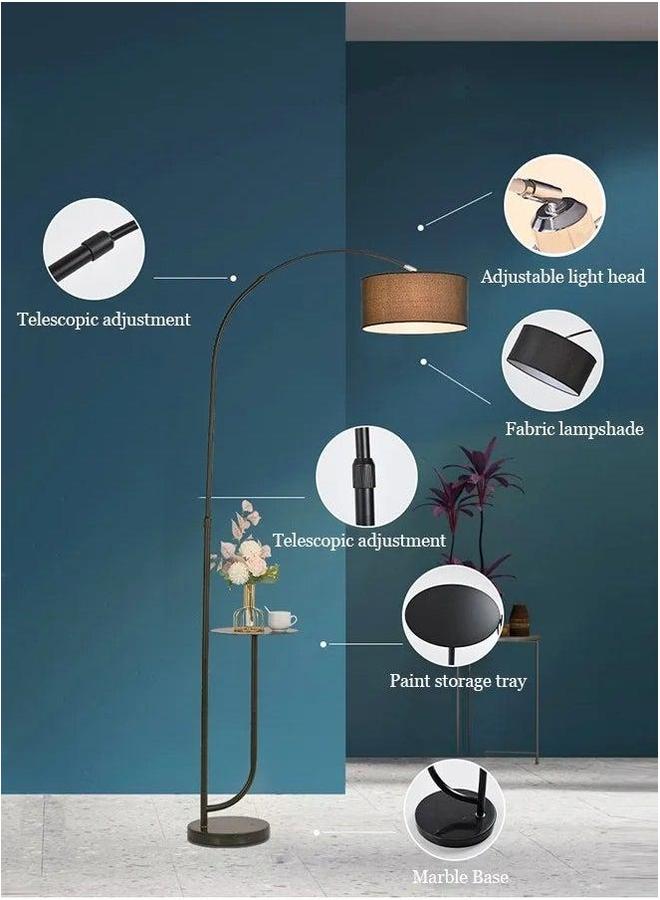 HOMESTAR Three-Color Dimmable Vertical Floor Lamp With Warm Light Pure Natural Marble Base with Coffee Table Tray - Remote Control Time Switch  - Image 4