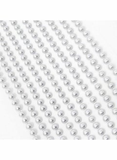 Excefore Pearl Rhinestone Stickers Makeup, Eye Body Face Gems Jewels Flat Pearls Nail Art Decorations 3D Self Adhesive Crystal Makeup Diamonds Temp Tattoo Dots for Women Party Supplies, 4 Size 2800 PCS (Silver  - Image 5