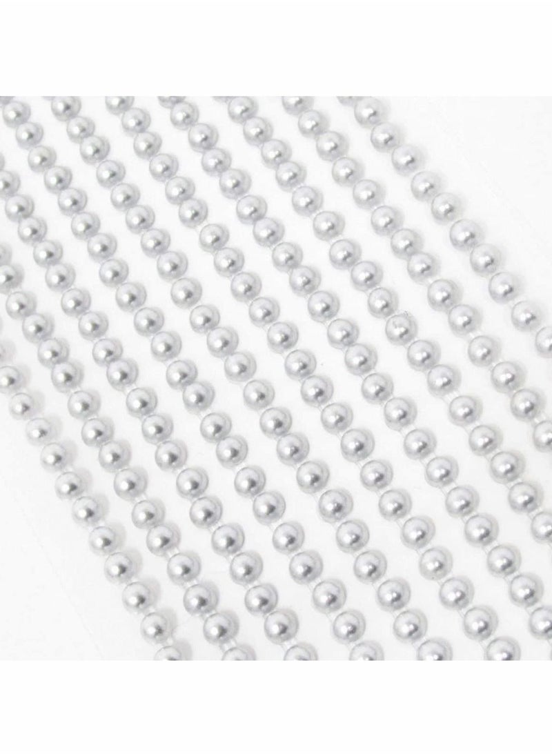 Excefore Pearl Rhinestone Stickers Makeup, Eye Body Face Gems Jewels Flat Pearls Nail Art Decorations 3D Self Adhesive Crystal Makeup Diamonds Temp Tattoo Dots for Women Party Supplies, 4 Size 2800 PCS (Silver  - Image 5