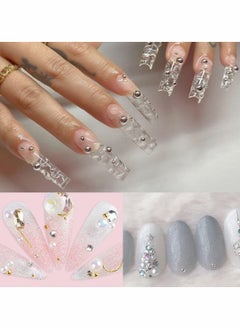 Excefore Pearl Rhinestone Stickers Makeup, Eye Body Face Gems Jewels Flat Pearls Nail Art Decorations 3D Self Adhesive Crystal Makeup Diamonds Temp Tattoo Dots for Women Party Supplies, 4 Size 2800 PCS (Silver  - Image 2