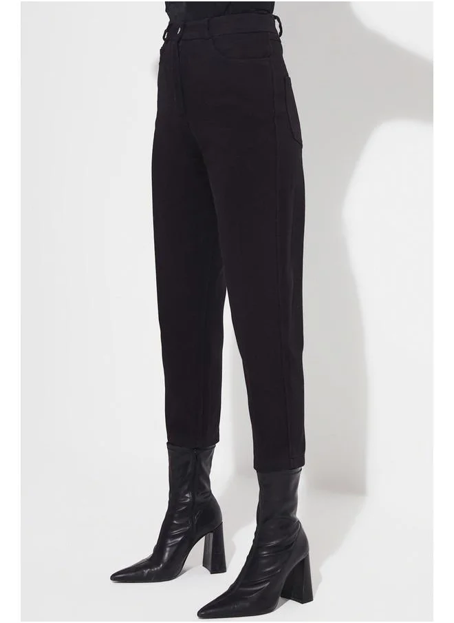 JUNE June High Waist Baggy Jean Black