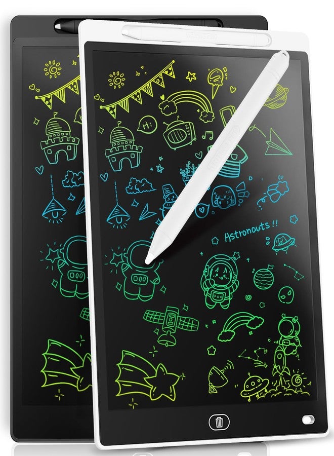 Genialba [2 Pack] 8.5 Inch Colorful LCD Writing Tablet, Erasable Drawing Board, Kids Gift, Graphics Tablet for Games for 2 3 4 5 6 7 Years (Black & White, 2 Separate Packs) - Image 1